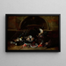 Still life with bottles and oysters - Nicola van Houbraken — framed artwork on a wall