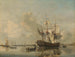The naval frigate Rotterdam on the Meuse near Rotterdam - Nicolaas Baur — artwork view