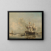 The naval frigate Rotterdam on the Meuse near Rotterdam - Nicolaas Baur — framed artwork on a wall