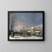 Female figure skating competition painting on the Stadsgracht in Leeuwarden, January 21, 1809 - Nicolaas Baur — framed artwork on a wall