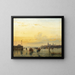 numerous skaters near a city - Nicolaas Johannes Roosenboom — framed artwork on a wall