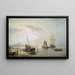 Voiliers au large de la côte hollandaise au lever du jour - Nicolaas Riegen — framed artwork on a wall