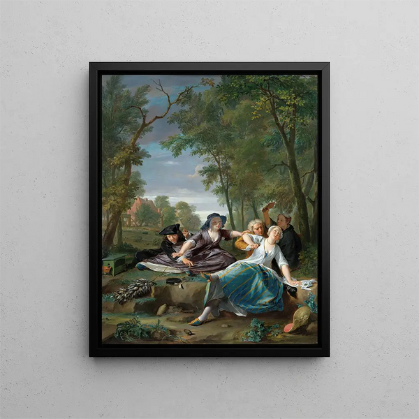 Les ornithologues amateurs - Nicolaas Verkolje — framed artwork on a wall