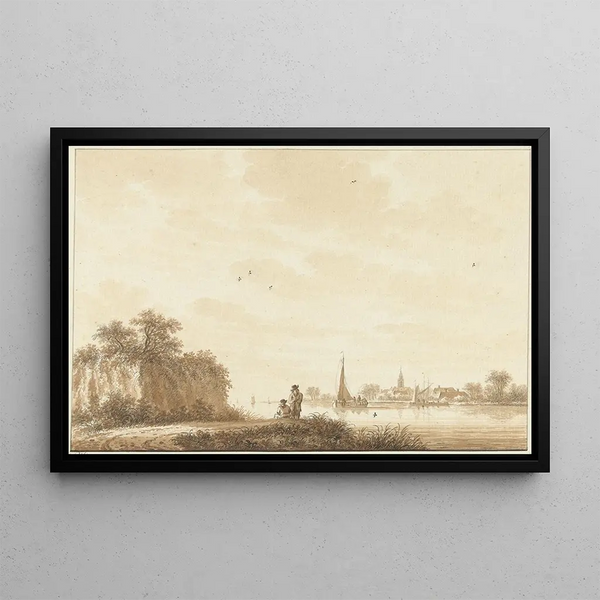View of River - Nicolaas Wicart — framed artwork on a wall