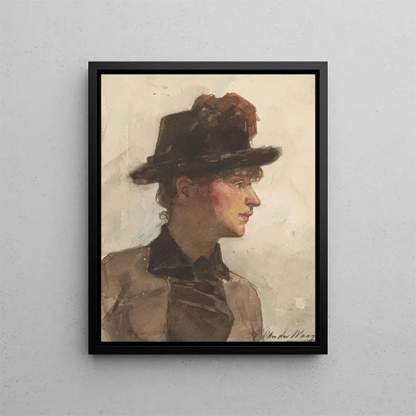 Portrait painting of a lady - Nicolaas van der Waay — framed artwork on a wall