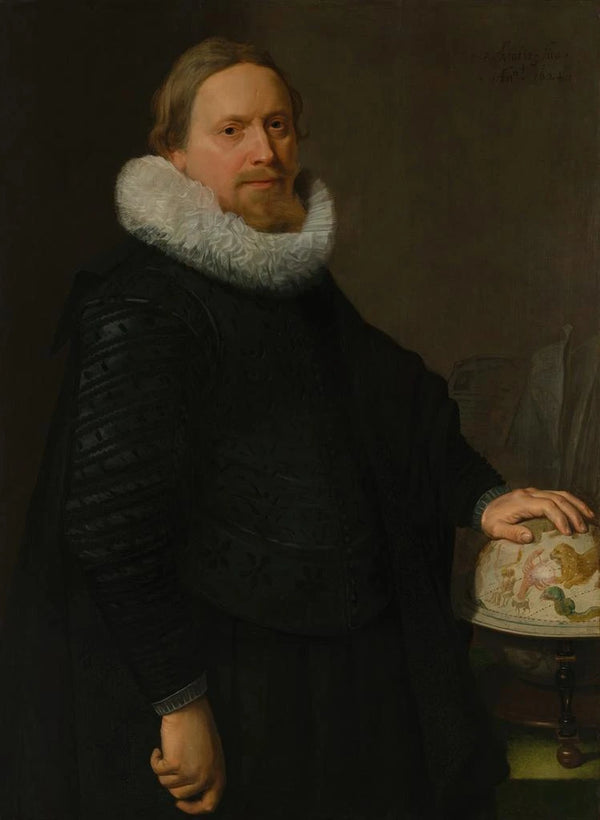 Man with a Celestial Globe - Nicolaes Eliasz Pickenoy — framed artwork on a wall