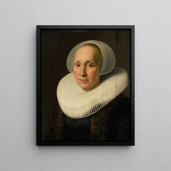 Portrait Painting of Margriet Benningh 1565-1641 - Nicolaes Eliasz Pickenoy — framed artwork on a wall