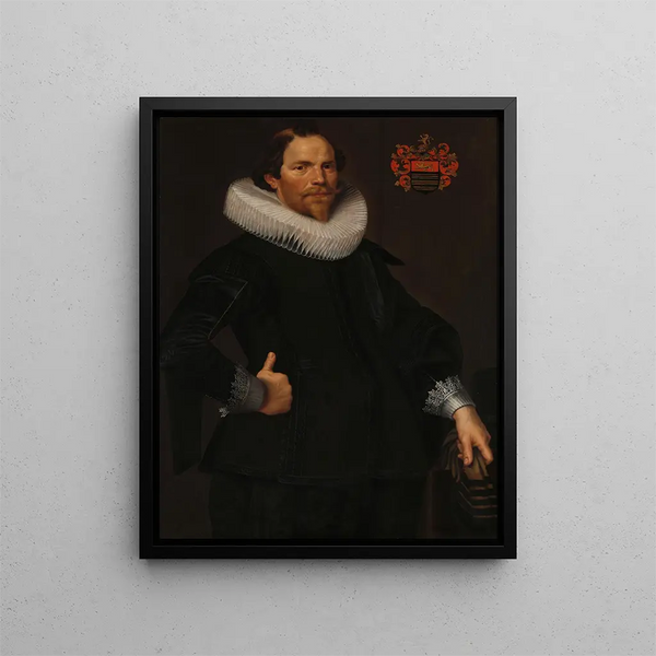 Portrait of Pieter van Son c. 1590-1654 - Nicolaes Eliasz Pickenoy — framed artwork on a wall