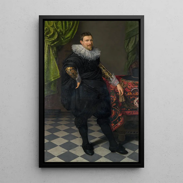 Portrait of a Man - Nicolaes Eliasz Pickenoy — framed artwork on a wall