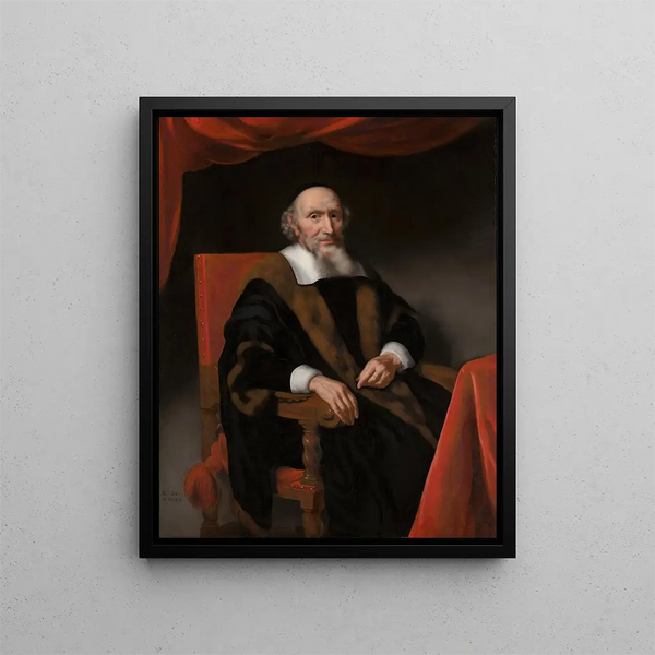 Portrait of Jacob Trip - Nicolaes Maes — framed artwork on a wall