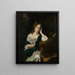 Portrait of a Lady Sitting Near a Fountain - Nicolaes Maes — framed artwork on a wall