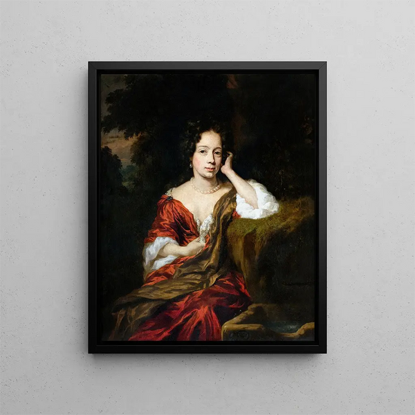 Portrait of a Woman - Nicolaes Maes — framed artwork on a wall