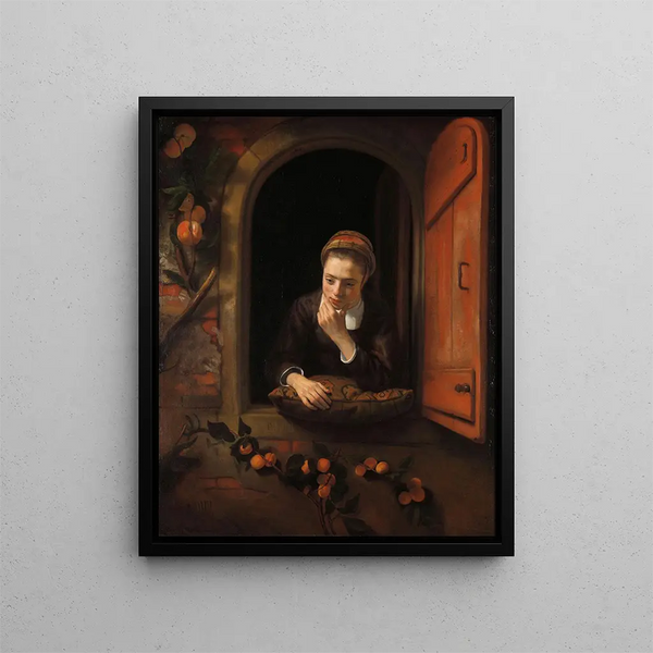 The Dreamer - Nicolaes Maes — framed artwork on a wall