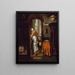 The housekeeper listening to the listener - Nicolaes Maes — framed artwork on a wall