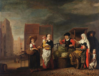 Vegetable Market Painting - Nicolaes Maes — artwork view