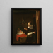 Young woman with cradle - Nicolaes Maes — framed artwork on a wall