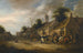 Village street scene with dancing and drinking characters - Nicolaes Molenaer — artwork view
