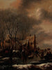 a winter landscape with figures on the ice - Nicolaes Molenaer — artwork view