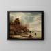 Winter Landscape with Skaters - Nicolaes Molenaer — framed artwork on a wall