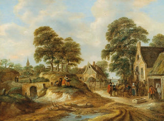 Voyageurs et paysans devant une auberge - Nicolaes Molenaer — artwork view