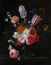 a bouquet of flowers in a crystal vase - Nicolaes van Verendael — artwork view