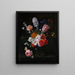 a bouquet of flowers in a crystal vase - Nicolaes van Verendael — framed artwork on a wall