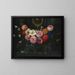 a Garland of Flowers Surrounding a Cartouche with the Virgin and Child - Nicolaes van Verendael — framed artwork on a wall