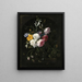 Nature morte aux fleurs dans un vase en cristal - Nicolaes van Verendael — framed artwork on a wall
