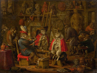 L'atelier du peintre singe - Nicolaes van Veerendael — artwork view