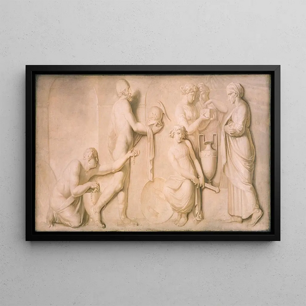 Achille et les filles de Lycomède - Nicolai Abildgaard — framed artwork on a wall