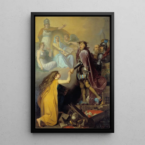 Christian III Saving Denmark - Nicolai Abildgaard — framed artwork on a wall