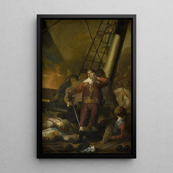 Christian IV à bord de son vaisseau amiral la Trinité - Nicolai Abildgaard — framed artwork on a wall