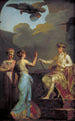 Christian VII painting uniting the ducal part with the royal part of Holstein in 1773 - Nicolai Abildgaard — artwork view