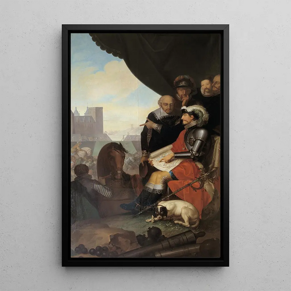 Frederik II building Kronborg Castle in Elsinore - Nicolai Abildgaard — framed artwork on a wall