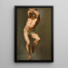 Masculine figure painting after The Last Judgment by Michelangelo in the Sistine Chapel - Nicolai Abildgaard — framed artwork on a wall