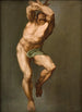 Masculine figure painting after The Last Judgment by Michelangelo in the Sistine Chapel - Nicolai Abildgaard — artwork view