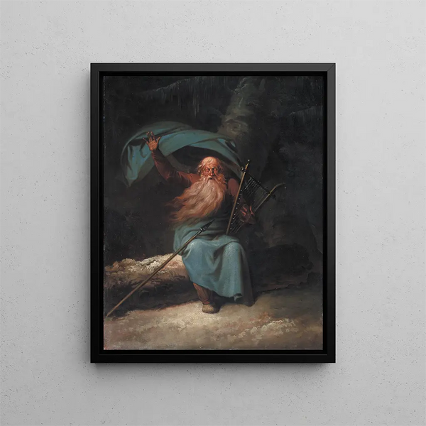 Ossian singing his swan song - Nicolai Abildgaard — framed artwork on a wall