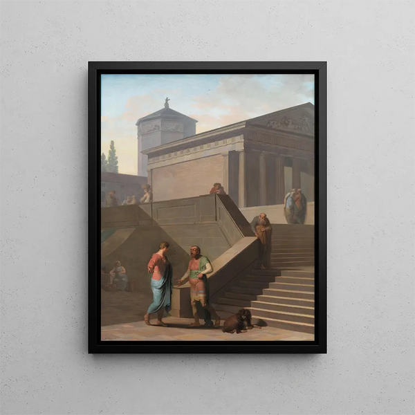 Pamphile et son serviteur Davus de Terences Andria - Nicolai Abildgaard — framed artwork on a wall