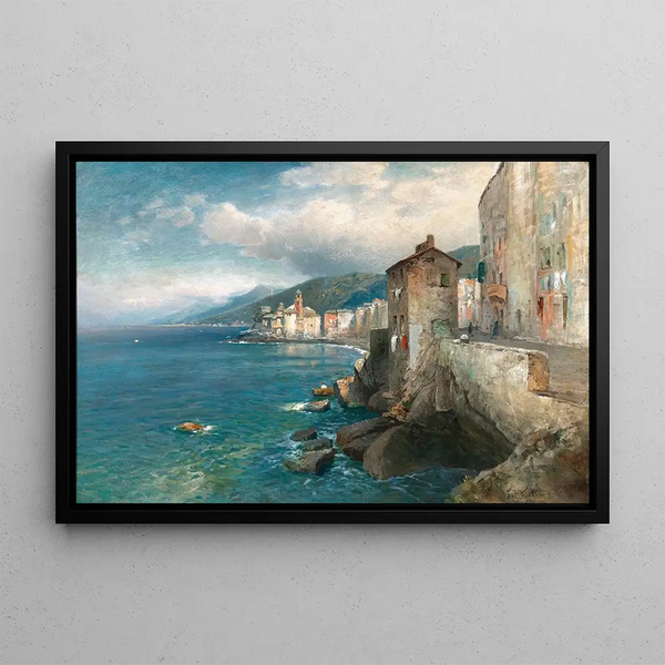 Plage de Camogli - Nicolai Astudin — framed artwork on a wall