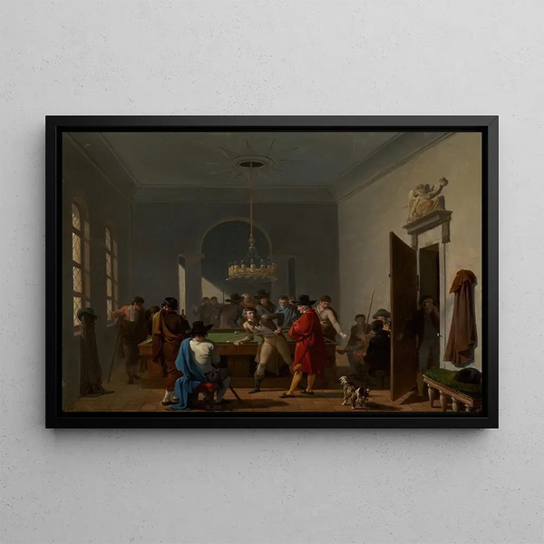 The billiard room - Nicolas-Antoine Taunay — framed artwork on a wall
