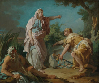 Aethra showing her son Theseus the place where her father had hidden his weapons - Nicolas-Guy Brenet — artwork view