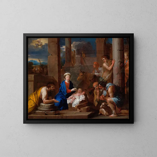 L'Adoration des bergers - Nicolas-Pierre Loir — framed artwork on a wall