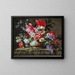 Nature morte with roses, tulips, anemones, lilac branches, viburnums, and bushes - Nicolas Baudesson — framed artwork on a wall