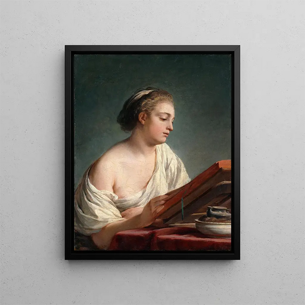 a woman reading - Nicolas Bernard Lépicié — framed artwork on a wall