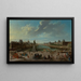 View of Paris from the Pont Neuf - Nicolas Jean-Baptiste Raguenet — framed artwork on a wall
