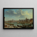 View of Paris with the Île de la Cité - Nicolas Jean-Baptiste Raguenet — framed artwork on a wall