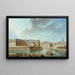 La Pointe orientale de l'île Saint-Louis avec l'hôtel de Bretonvilliers et l'hôtel Lambert - Nicolas Jean-Baptiste Raguenet — framed artwork on a wall