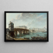 La Pompe de la Samaritaine, le Pont-Neuf et l'île de la Cité, le quai de Conti vus du quai du Louvre - Nicolas Jean-Baptiste Raguenet — framed artwork on a wall