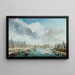 The Louvre, the Pont-Neuf, and the Collège des Quatre-Nations (now the Institut de France) seen from the Royal Bridge - Nicolas Jean-Baptiste Raguenet — framed artwork on a wall