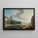 Le Palais de l'Archevêché vu de la Rive Gauche - Nicolas Jean-Baptiste Raguenet — framed artwork on a wall